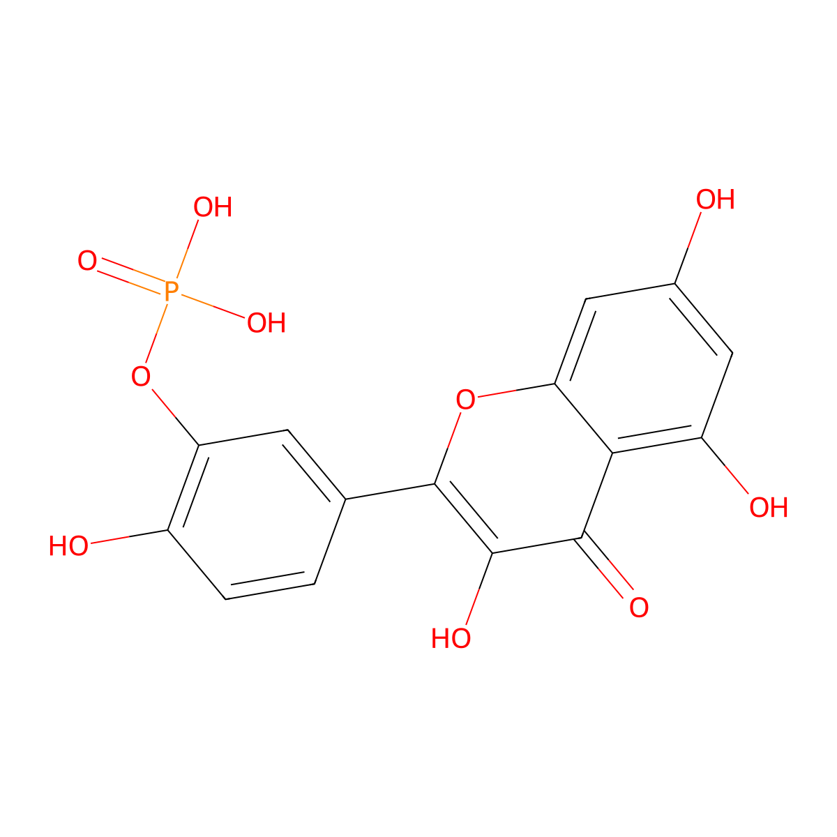 Quercetin-3'-o-phosphate molecular structure, CAS 1111616-69-3