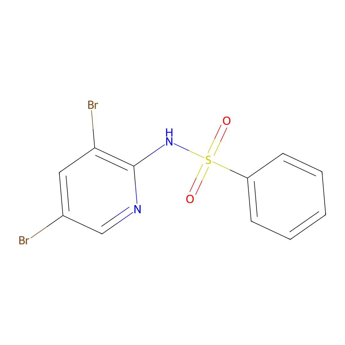 N-(3,5-dibromopyridin-2-yl)benzenesulfonamide molecular structure, CAS 1111637-62-7