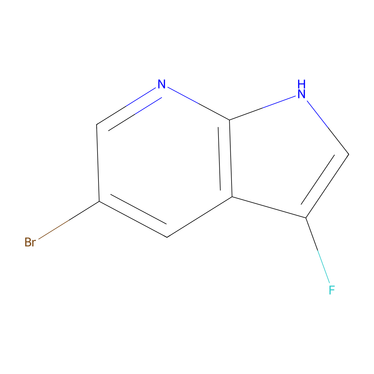 5-Bromo-3-fluoro-1H-pyrrolo[2,3-b]pyridine molecular structure, CAS 1111637-68-3