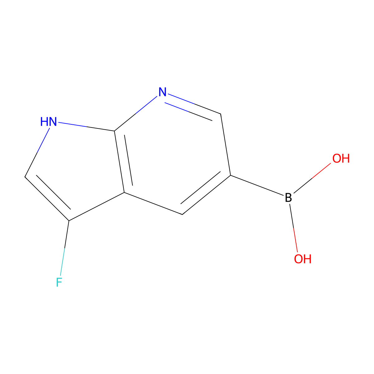 (3-Fluoro-1H-pyrrolo[2,3-b]pyridin-5-yl)boronic acid molecular structure, CAS 1111637-69-4