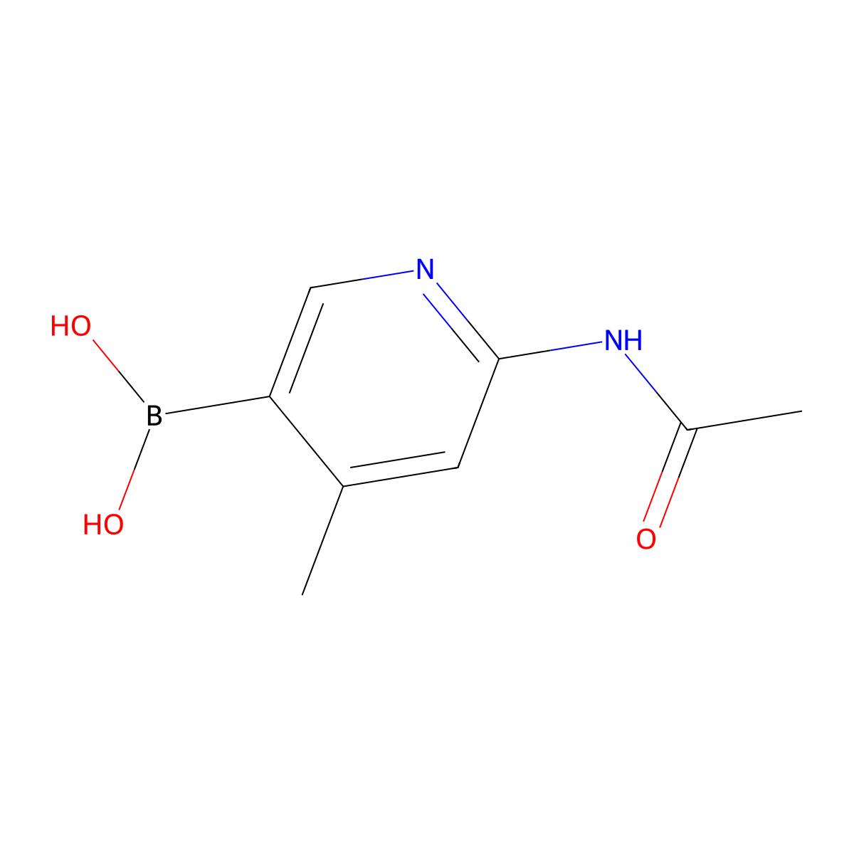 6-Acetamido-4-methylpyridine-3-boronic acid molecular structure, CAS 1111637-72-9