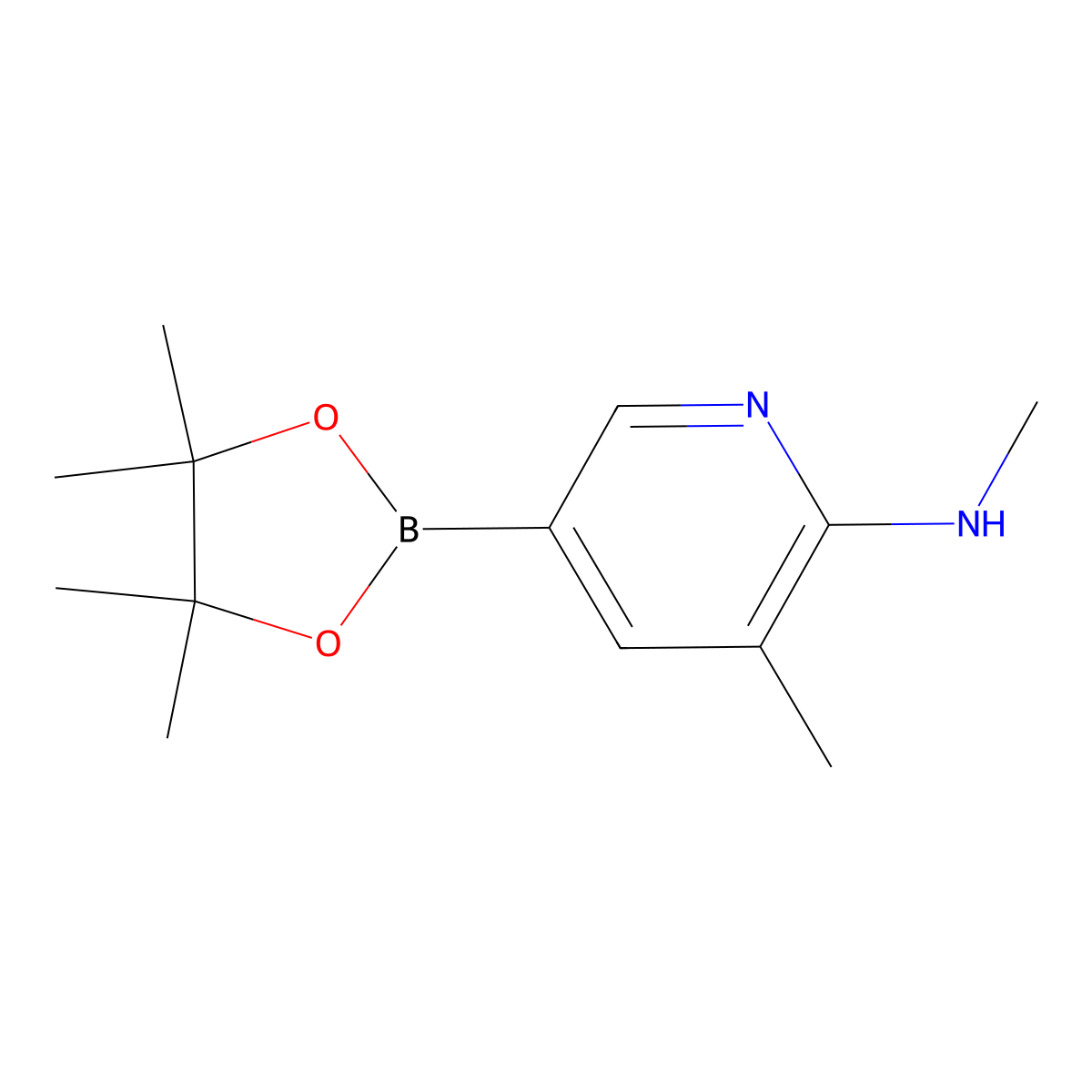 N,3-Dimethyl-5-(4,4,5,5-tetramethyl-1,3,2-dioxaborolan-2-YL)pyridin-2-amine molecular structure, CAS 1111637-92-3