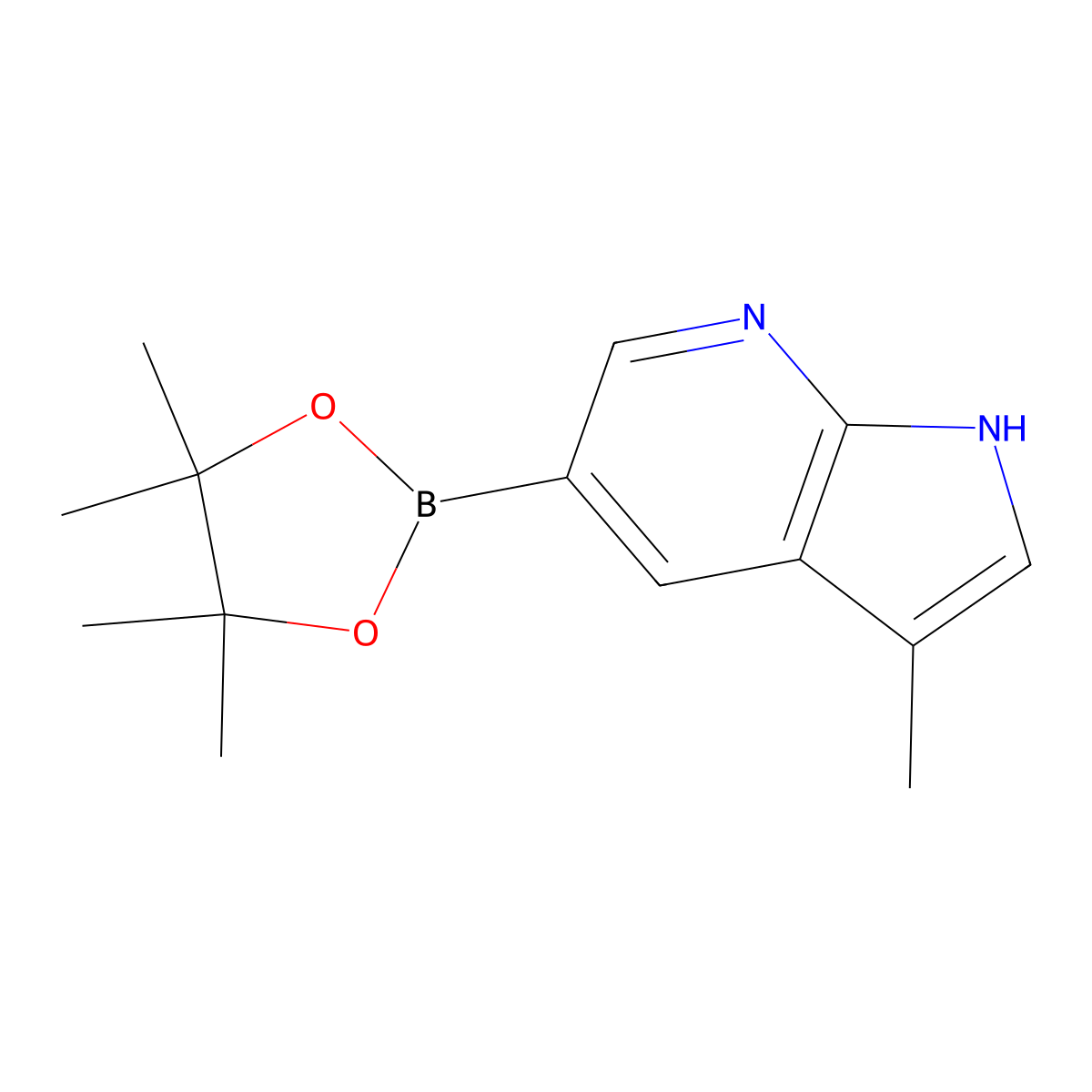 3-Methyl-5-(4,4,5,5-tetramethyl-1,3,2-dioxaborolan-2-YL)-1H-pyrrolo[2,3-B]pyridine molecular structure, CAS 1111637-95-6