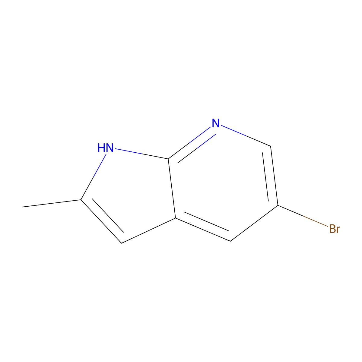 5-bromo-2-methyl-1H-pyrrolo[2,3-b]pyridine molecular structure, CAS 1111638-02-8