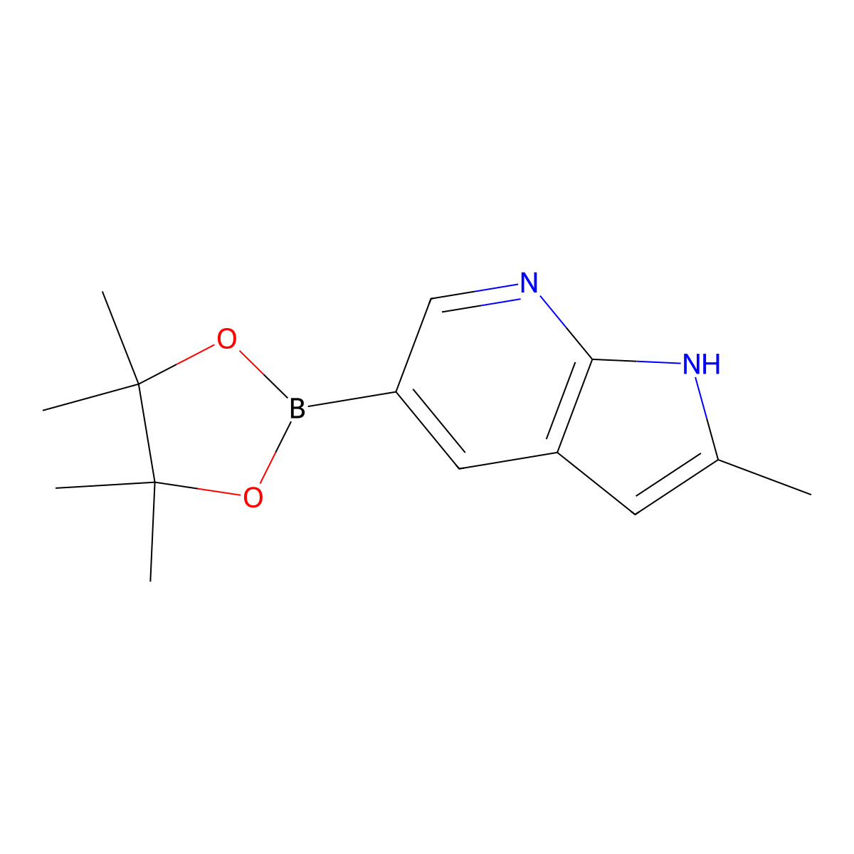 2-Methyl-5-(4,4,5,5-tetramethyl-1,3,2-dioxaborolan-2-YL)-1H-pyrrolo[2,3-B]pyridine molecular structure, CAS 1111638-03-9