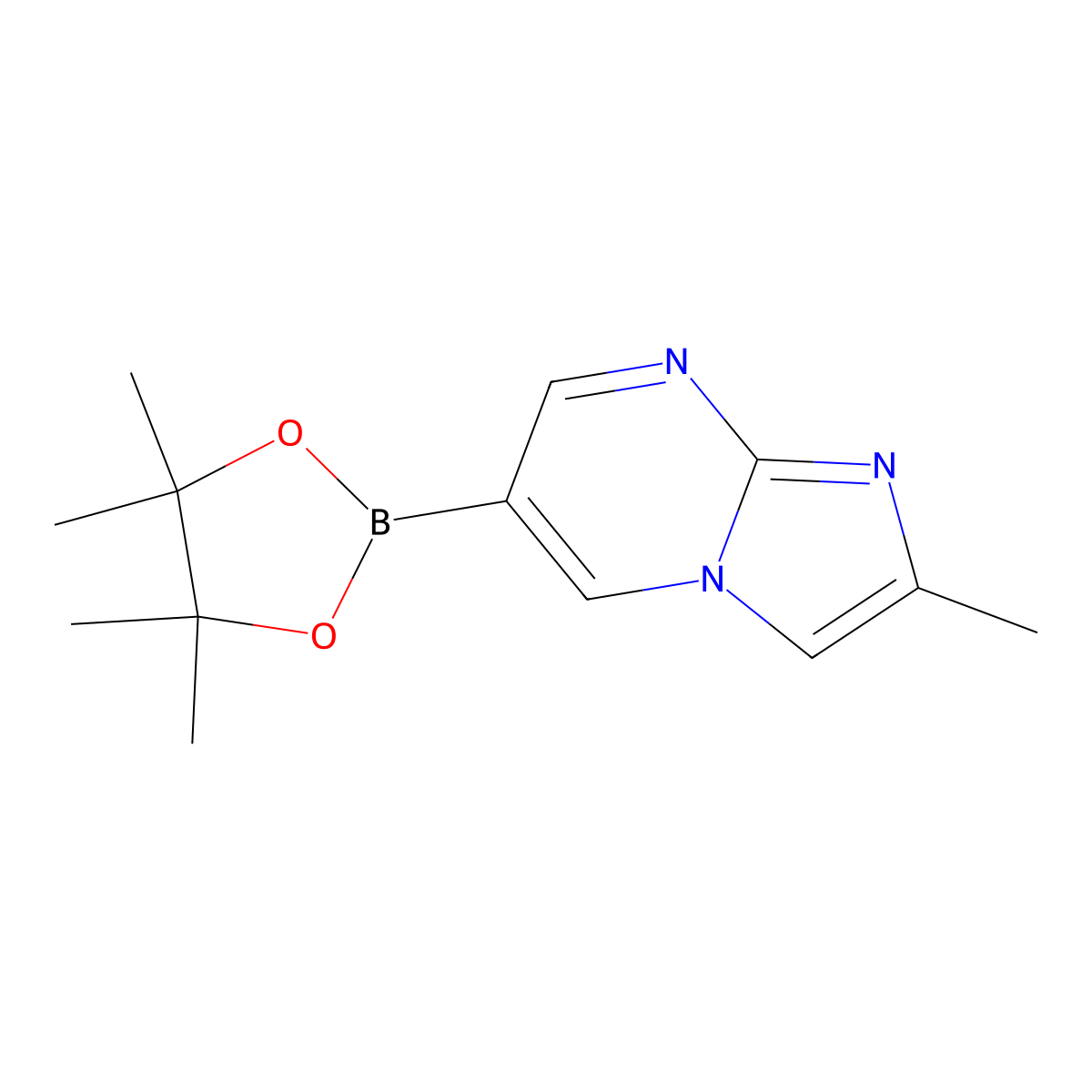 2-Methyl-6-(4,4,5,5-tetramethyl-1,3,2-dioxaborolan-2-yl)imidazo[1,2-a]pyrimidine molecular structure, CAS 1111638-06-2
