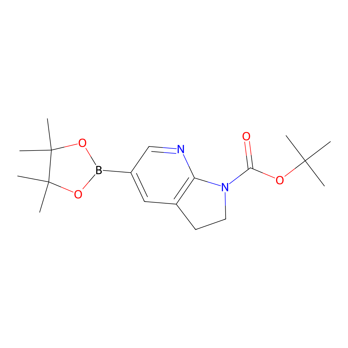 Tert-butyl 5-(4,4,5,5-tetramethyl-1,3,2-dioxaborolan-2-YL)-2,3-dihydro-1H-pyrrolo[2,3-B]pyridine-1-carboxylate molecular structure, CAS 1111638-14-2