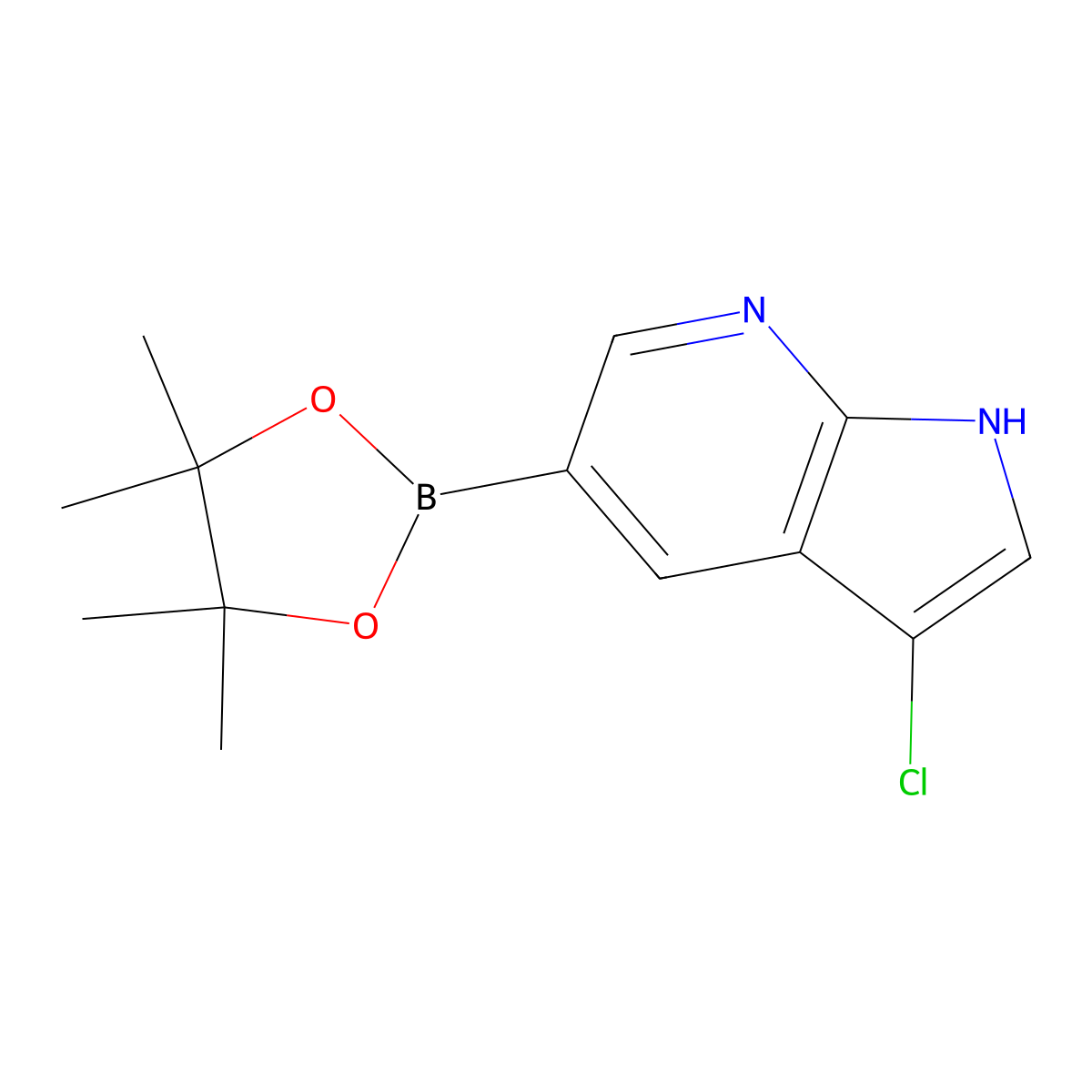 3-Chloro-5-(4,4,5,5-tetramethyl-1,3,2-dioxaborolan-2-yl)-1H-pyrrolo[2,3-b]pyridine molecular structure, CAS 1111638-73-3