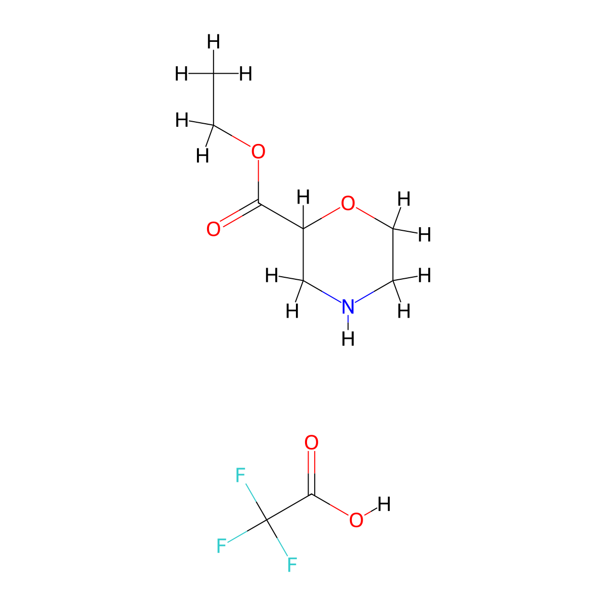 Ethyl morpholine-2-carboxylate 2,2,2-trifluoroacetate molecular structure, CAS 1111640-52-8