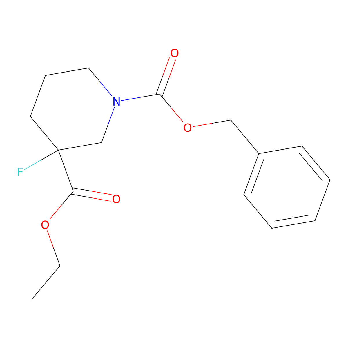1-Benzyl 3-ethyl 3-fluoropiperidine-1,3-dicarboxylate molecular structure, CAS 1111640-60-8