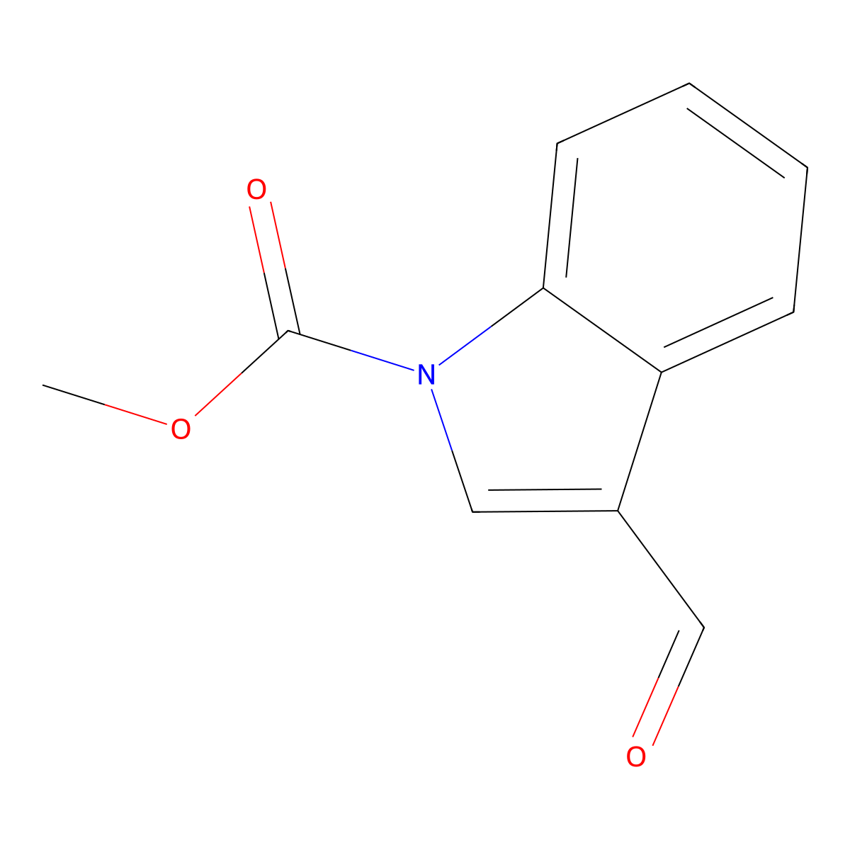 methyl 3-formyl-1H-indole-1-carboxylate molecular structure, CAS 111168-43-5