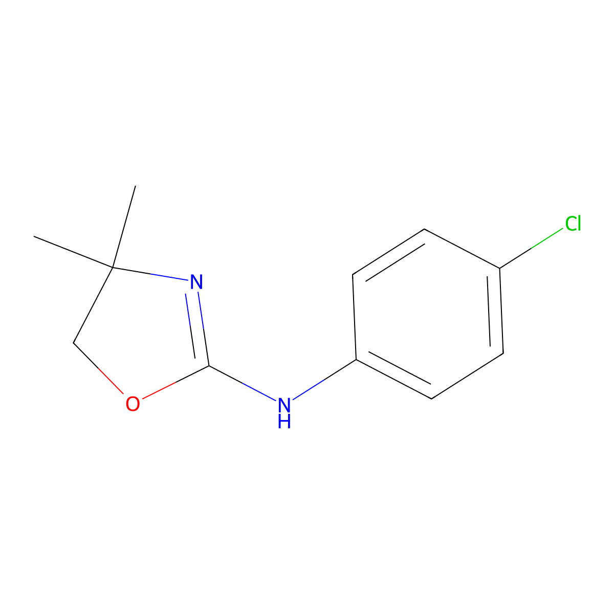 N-(4-chlorophenyl)-4,4-dimethyl-5H-1,3-oxazol-2-amine molecular structure, CAS 111169-93-8