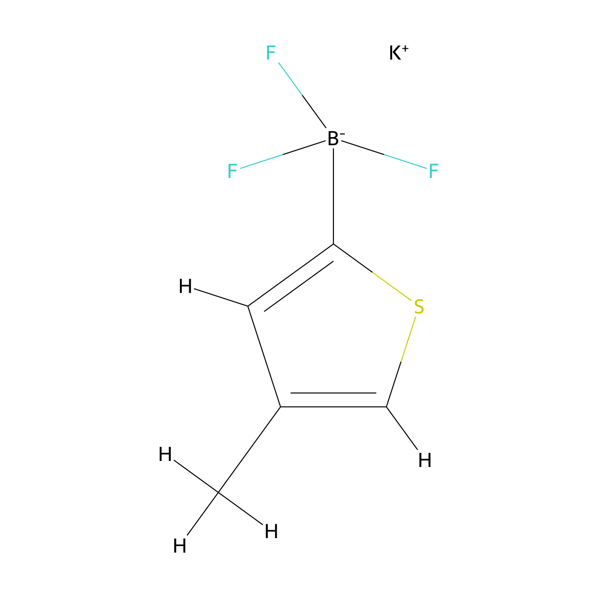 Potassium 4-methylthiophen-2-yltrifluoroborate molecular structure, CAS 1111732-75-2