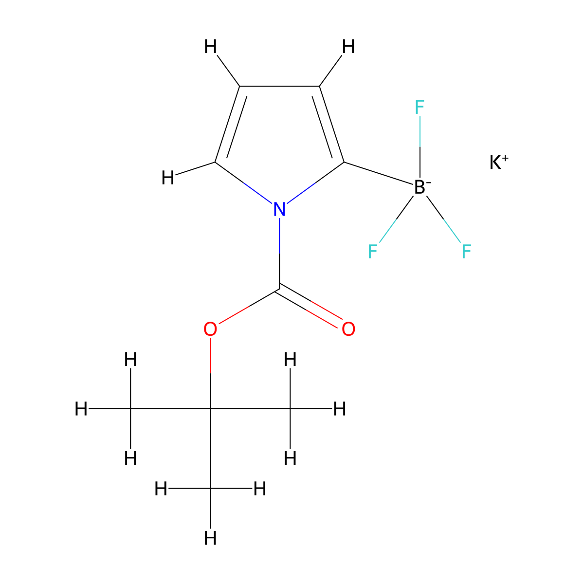 Potassium (1-(tert-butoxycarbonyl)-1H-pyrrol-2-yl)trifluoroborate molecular structure, CAS 1111732-78-5