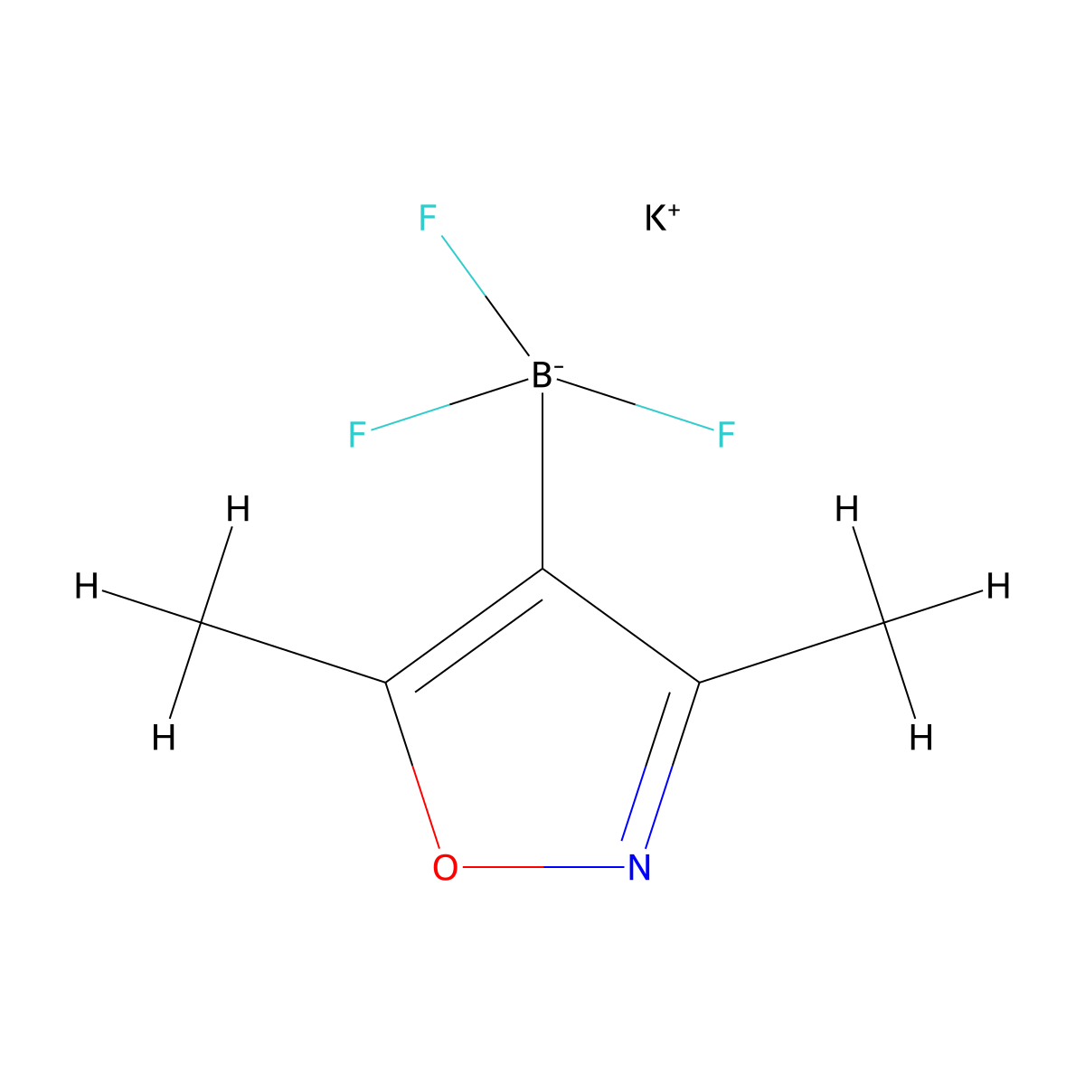 Potassium 3,5-dimethylisoxazole-4-yltrifluoroborate molecular structure, CAS 1111732-84-3
