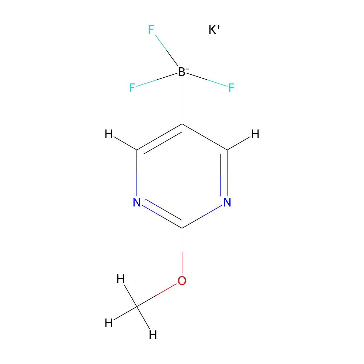 Potassium trifluoro(2-methoxypyrimidin-5-yl)borate molecular structure, CAS 1111732-99-0