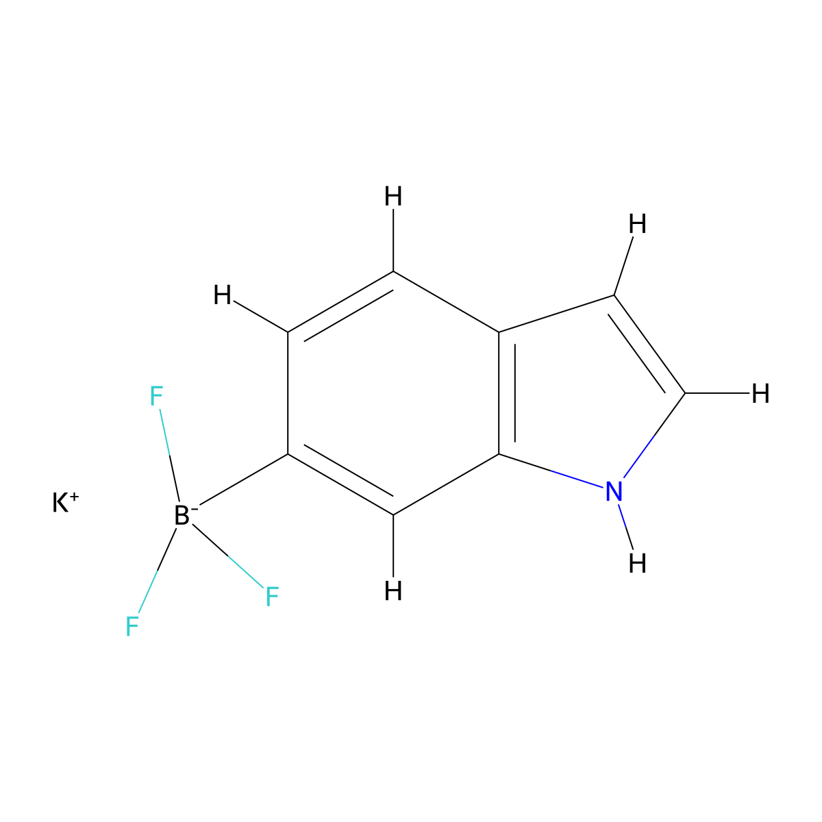 Potassium trifluoro(1H-indol-6-yl)borate molecular structure, CAS 1111733-01-7