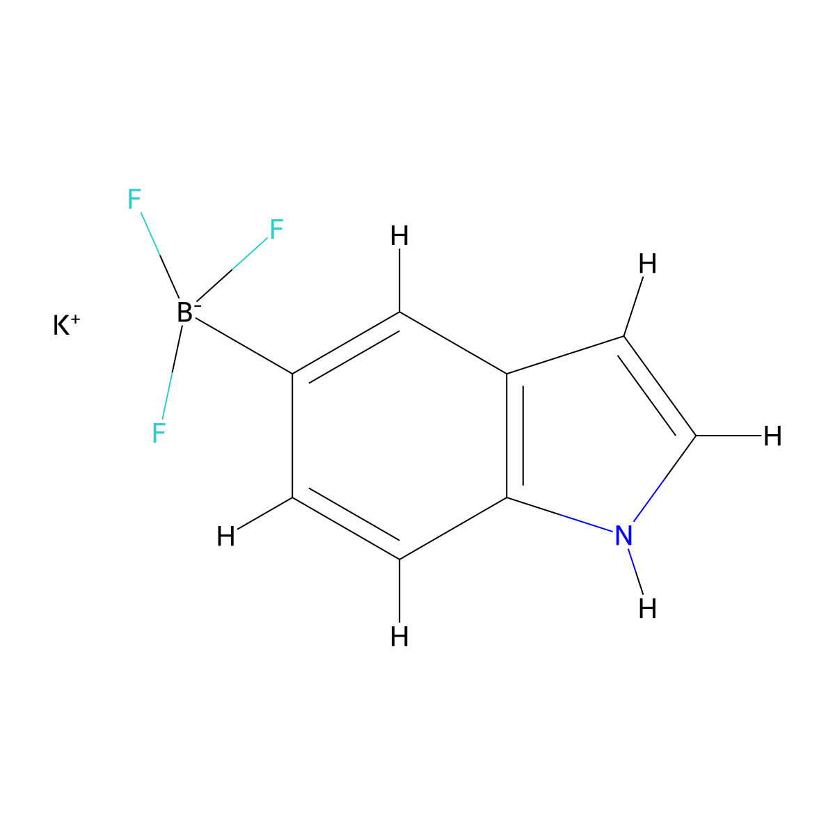 Potassium indole-5-yltrifluoroborate molecular structure, CAS 1111733-03-9