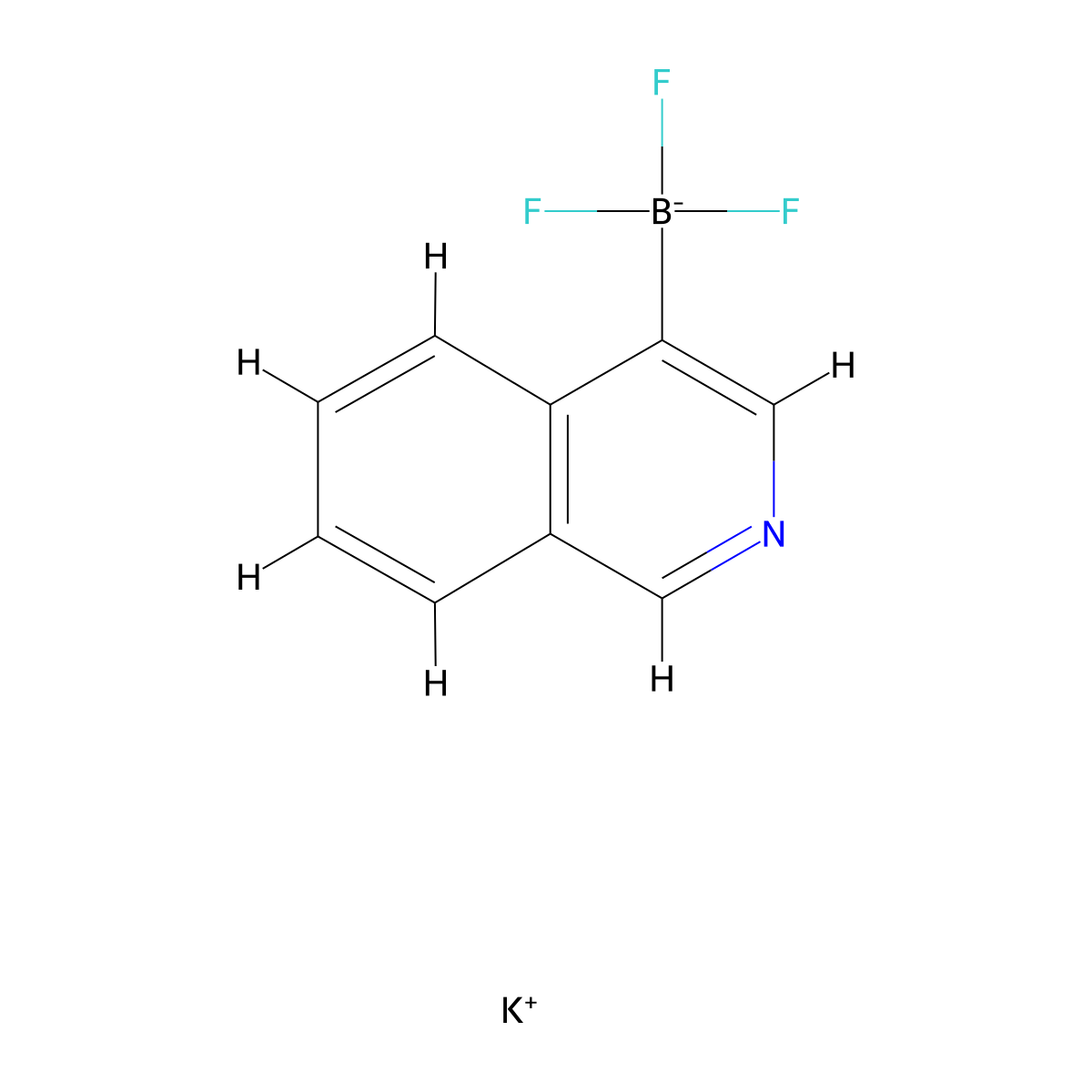 potassium trifluoro(isoquinolin-4-yl)boranuide molecular structure, CAS 1111733-07-3