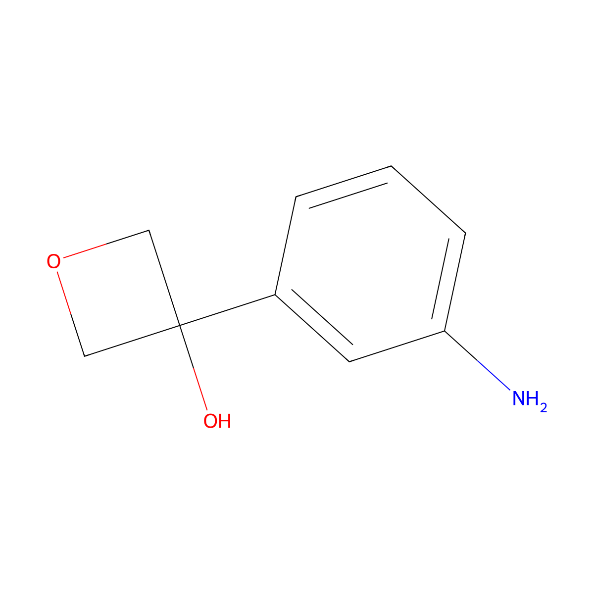 3-(3-Aminophenyl)oxetan-3-ol molecular structure, CAS 1111734-98-5