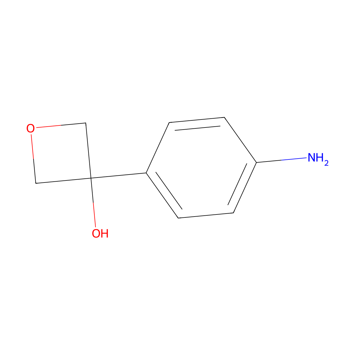3-(4-Aminophenyl)oxetan-3-ol molecular structure, CAS 1111735-05-7