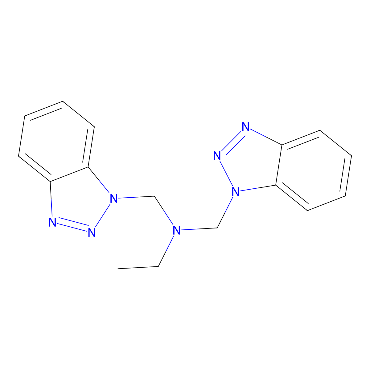 Bis(1H-1,2,3-benzotriazol-1-ylmethyl)(ethyl)amine molecular structure, CAS 111184-78-2