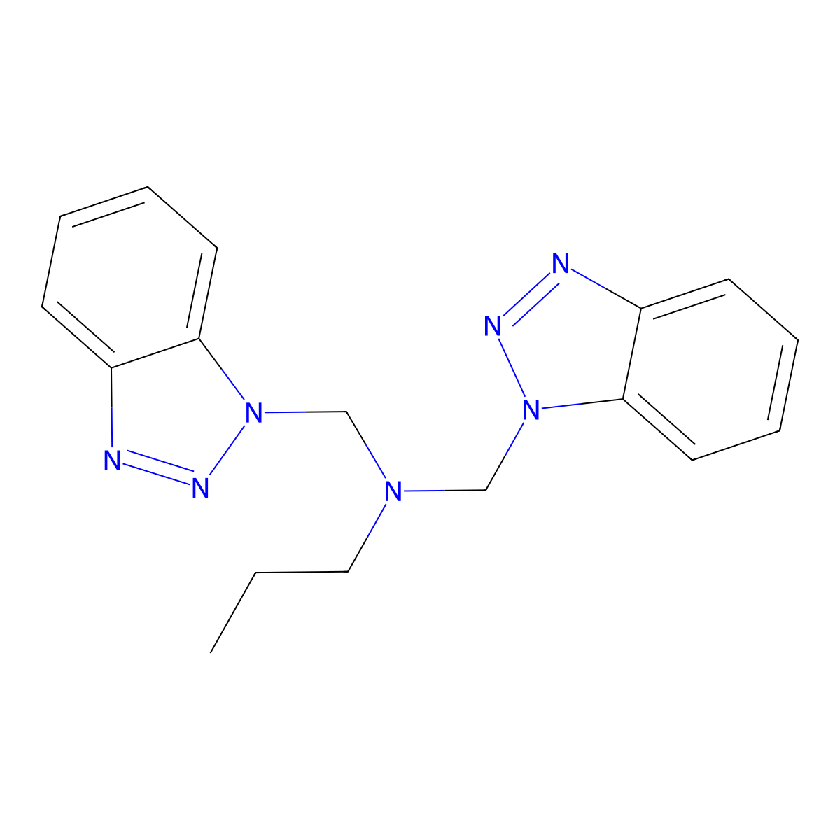Bis(1H-1,2,3-benzotriazol-1-ylmethyl)(propyl)amine molecular structure, CAS 111184-79-3