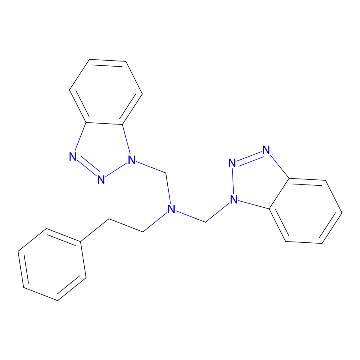 Bis(1H-1,2,3-benzotriazol-1-ylmethyl)(2-phenylethyl)amine molecular structure, CAS 111184-81-7
