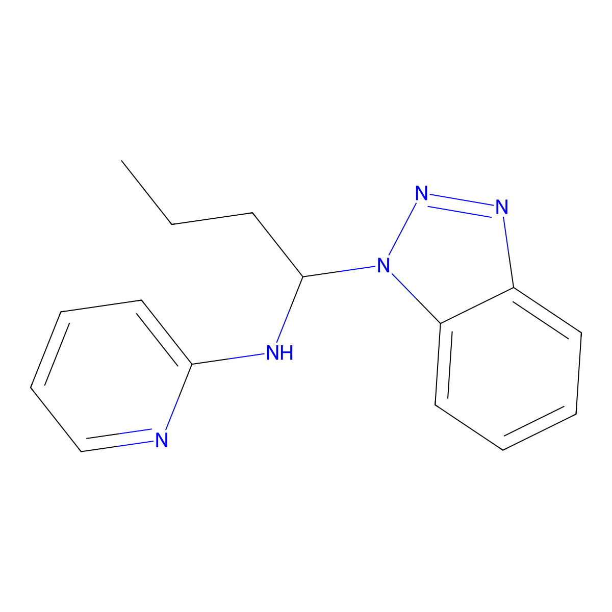 N-[1-(benzotriazol-1-yl)butyl]pyridin-2-amine molecular structure, CAS 111184-85-1