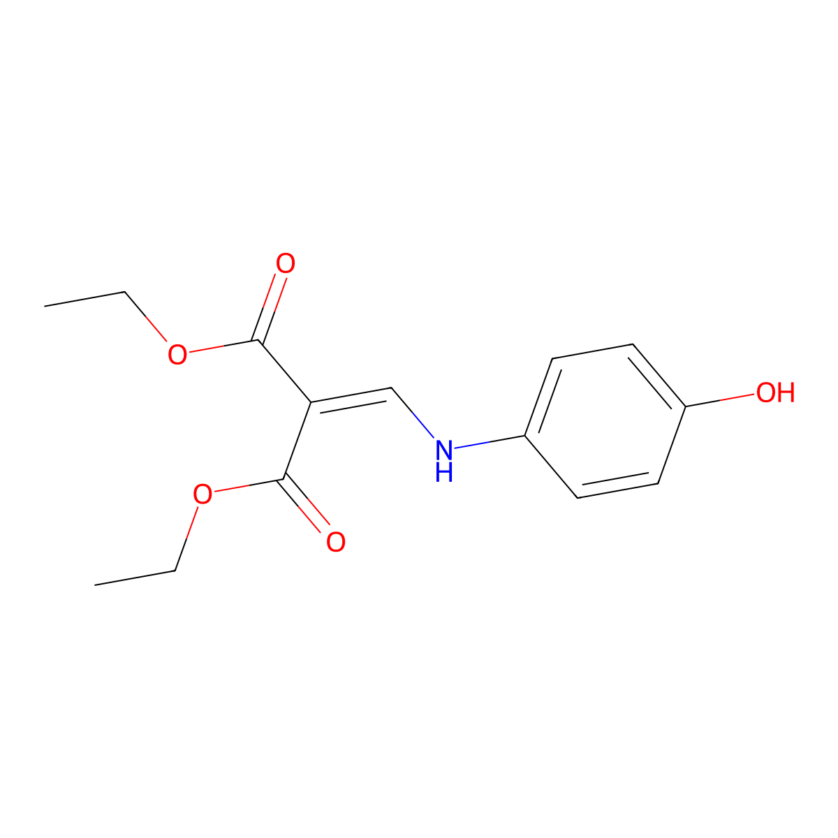 Diethyl 2-((4-hydroxyanilino)methylidene)malonate molecular structure, CAS 111185-74-1