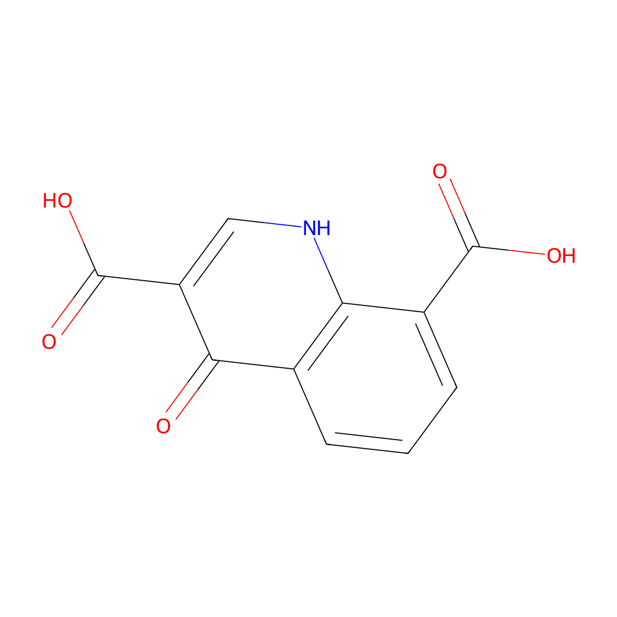 4-oxo-1H-quinoline-3,8-dicarboxylic Acid molecular structure, CAS 111185-87-6