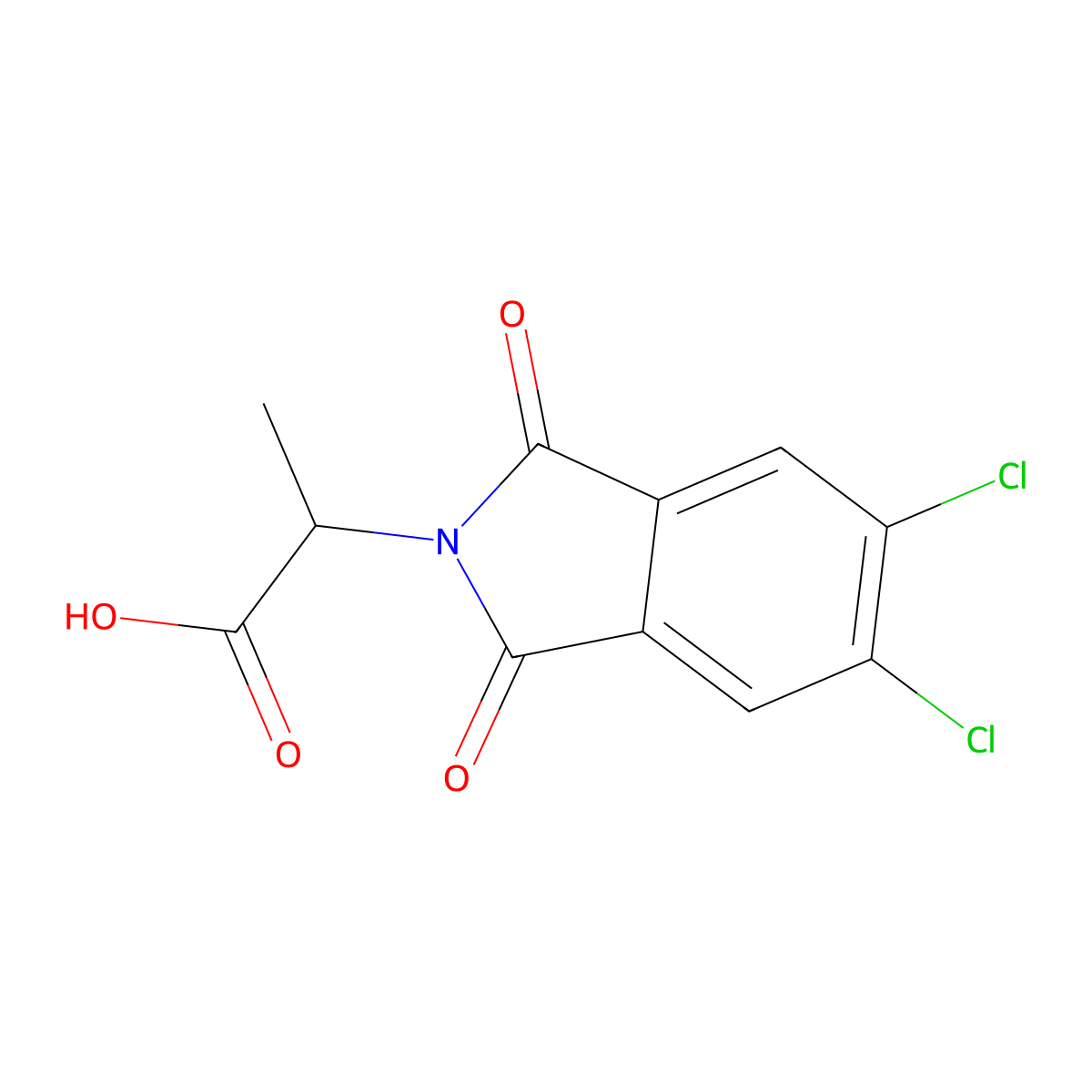 2-(5,6-dichloro-1,3-dioxo-2,3-dihydro-1H-isoindol-2-yl)propanoic acid molecular structure, CAS 111187-17-8