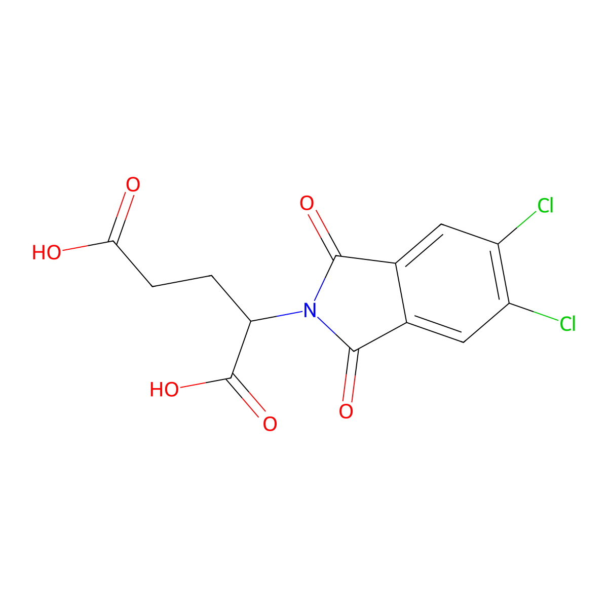 2-(5,6-dichloro-1,3-dioxo-1,3-dihydro-2H-isoindol-2-yl)pentanedioic acid molecular structure, CAS 111187-24-7