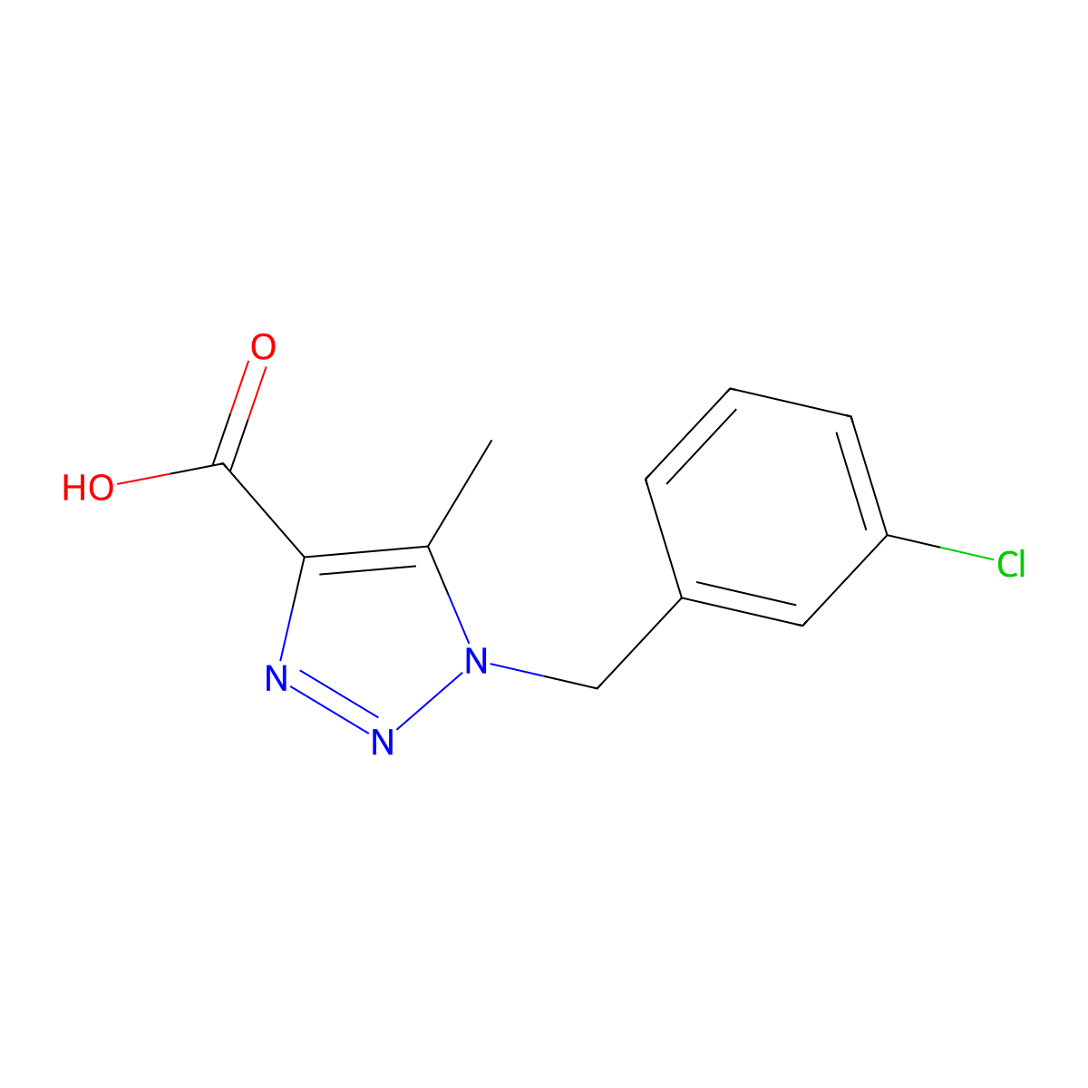 1-(3-chlorobenzyl)-5-methyl-1H-1,2,3-triazole-4-carboxylic acid molecular structure, CAS 1111881-66-3