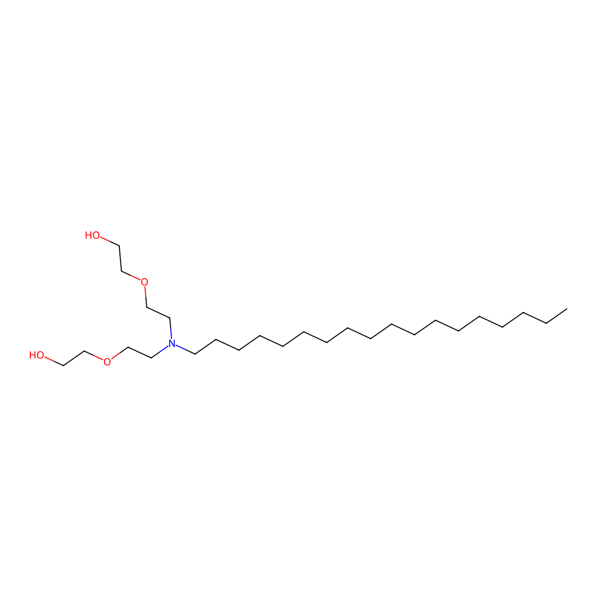 Ethoxylated stearylamine molecular structure, CAS 11119-98-5
