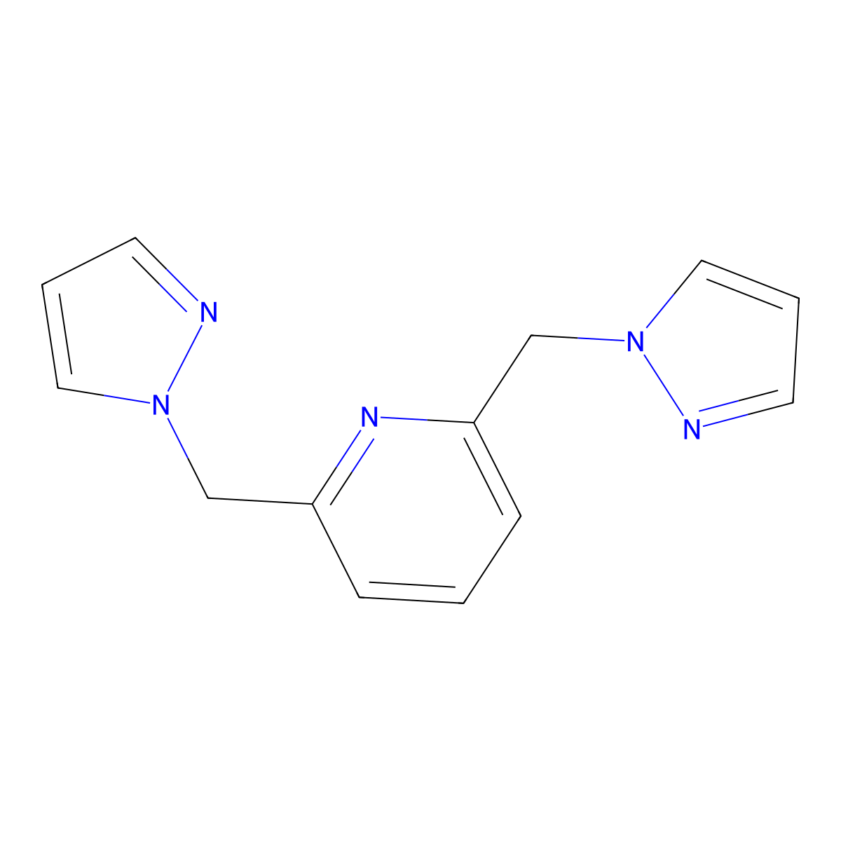 2,6-bis[(1H-pyrazol-1-yl)methyl]pyridine molecular structure, CAS 111195-75-6
