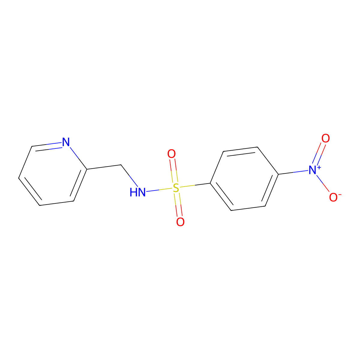 4-nitro-N-(pyridin-2-ylmethyl)benzenesulfonamide molecular structure, CAS 111195-90-5