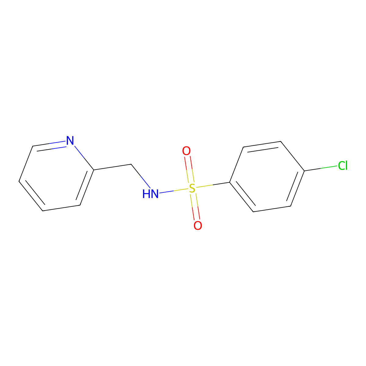 4-chloro-N-(pyridin-2-ylmethyl)benzenesulfonamide molecular structure, CAS 111195-91-6