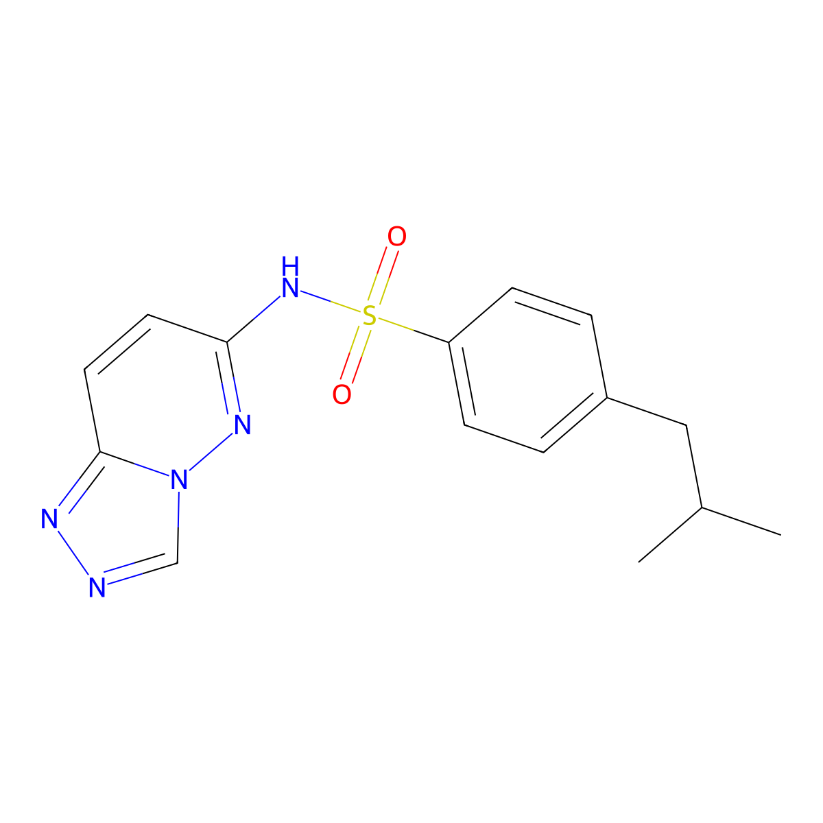 4-(2-methylpropyl)-N-{[1,2,4]triazolo[4,3-b]pyridazin-6-yl}benzene-1-sulfonamide molecular structure, CAS 1111959-47-7