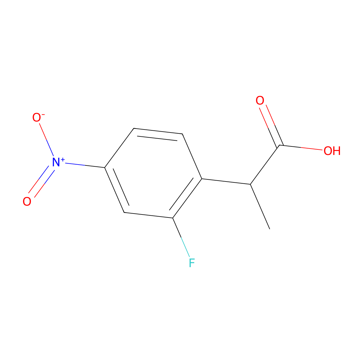 2-(2-Fluoro-4-nitrophenyl)propanoic acid molecular structure, CAS 111196-84-0