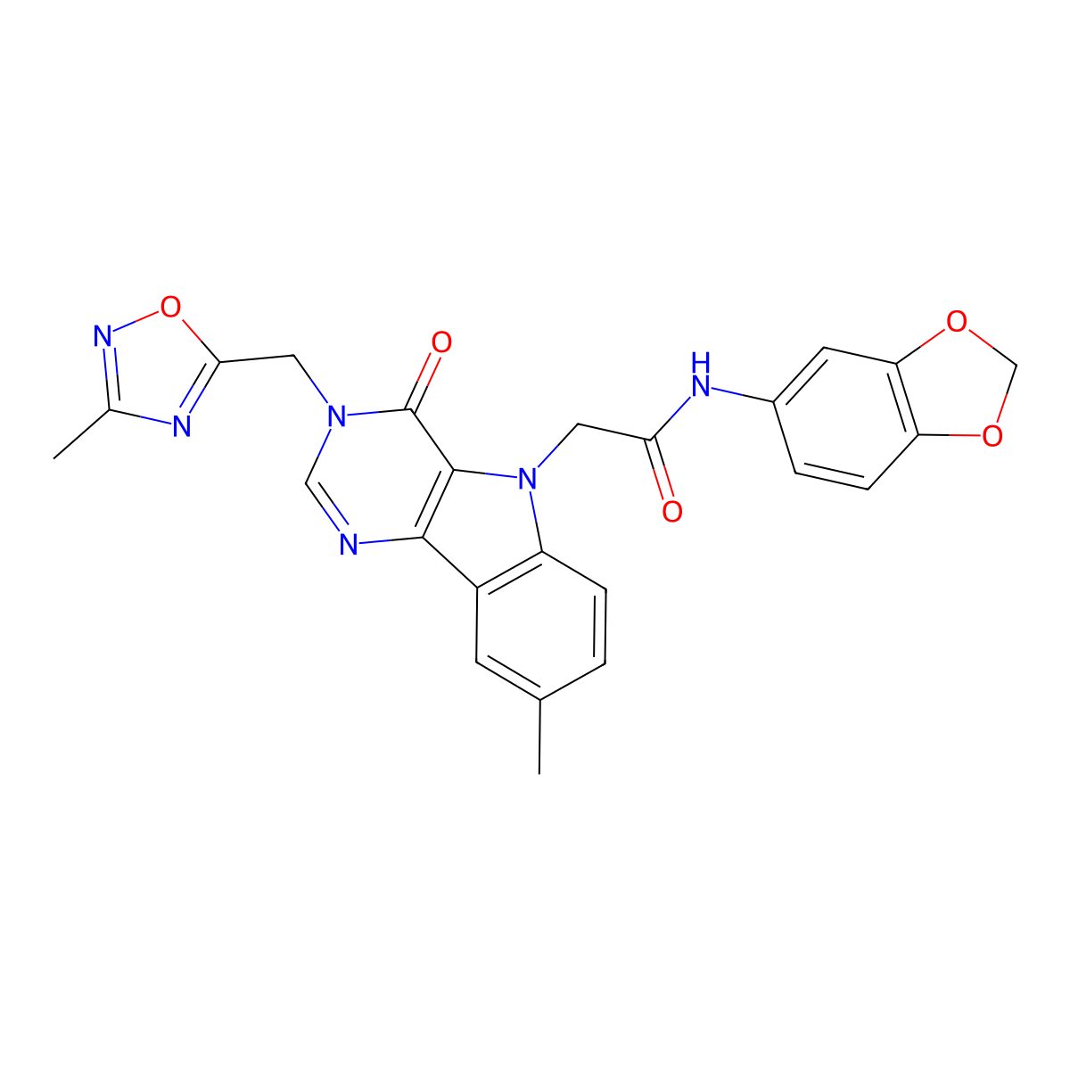 N-(2H-1,3-benzodioxol-5-yl)-2-{8-methyl-3-[(3-methyl-1,2,4-oxadiazol-5-yl)methyl]-4-oxo-3H,4H,5H-pyrimido[5,4-b]indol-5-yl}acetamide molecular structure, CAS 1111975-47-3