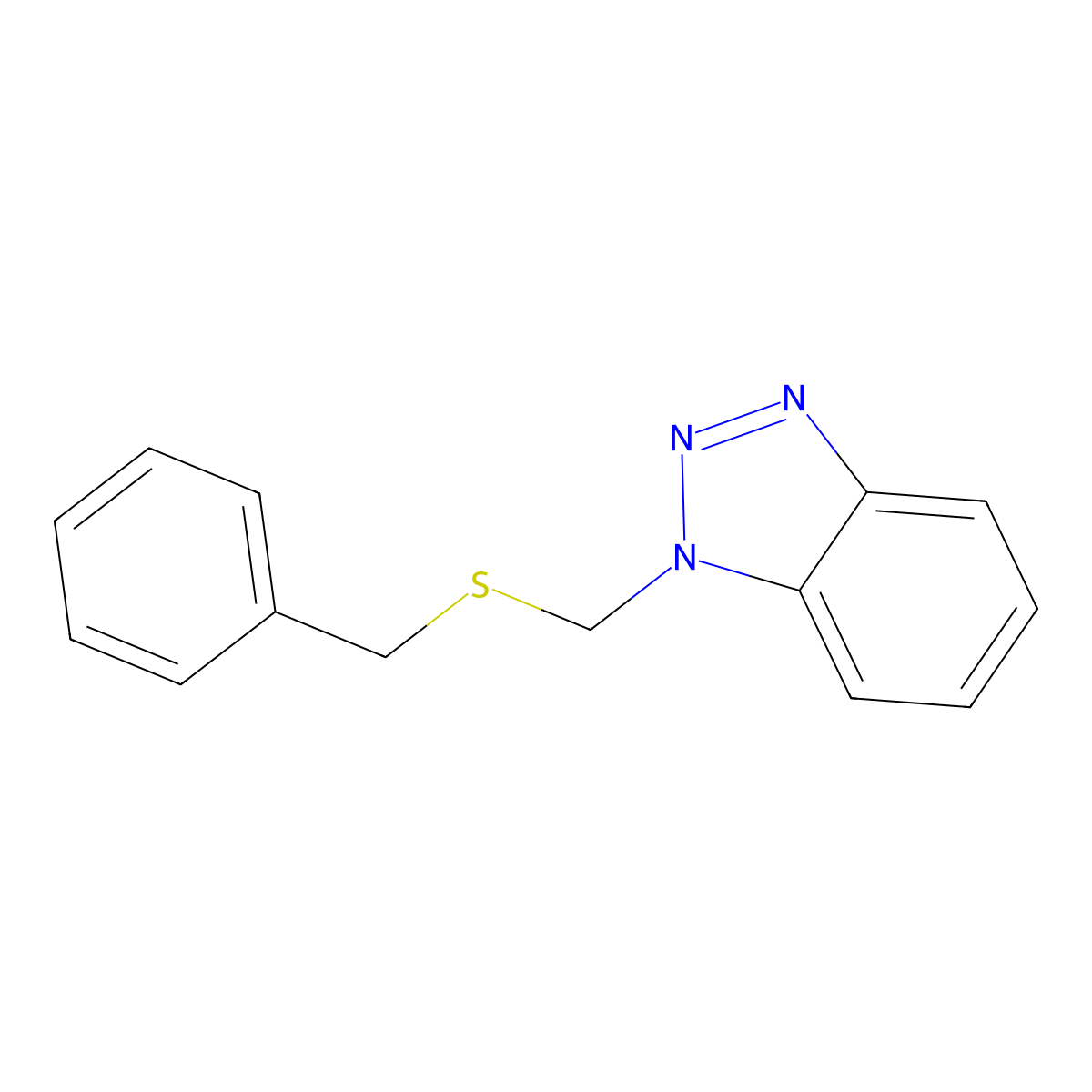1-[(Benzylsulfanyl)methyl]-1H-1,2,3-benzotriazole molecular structure, CAS 111198-04-0