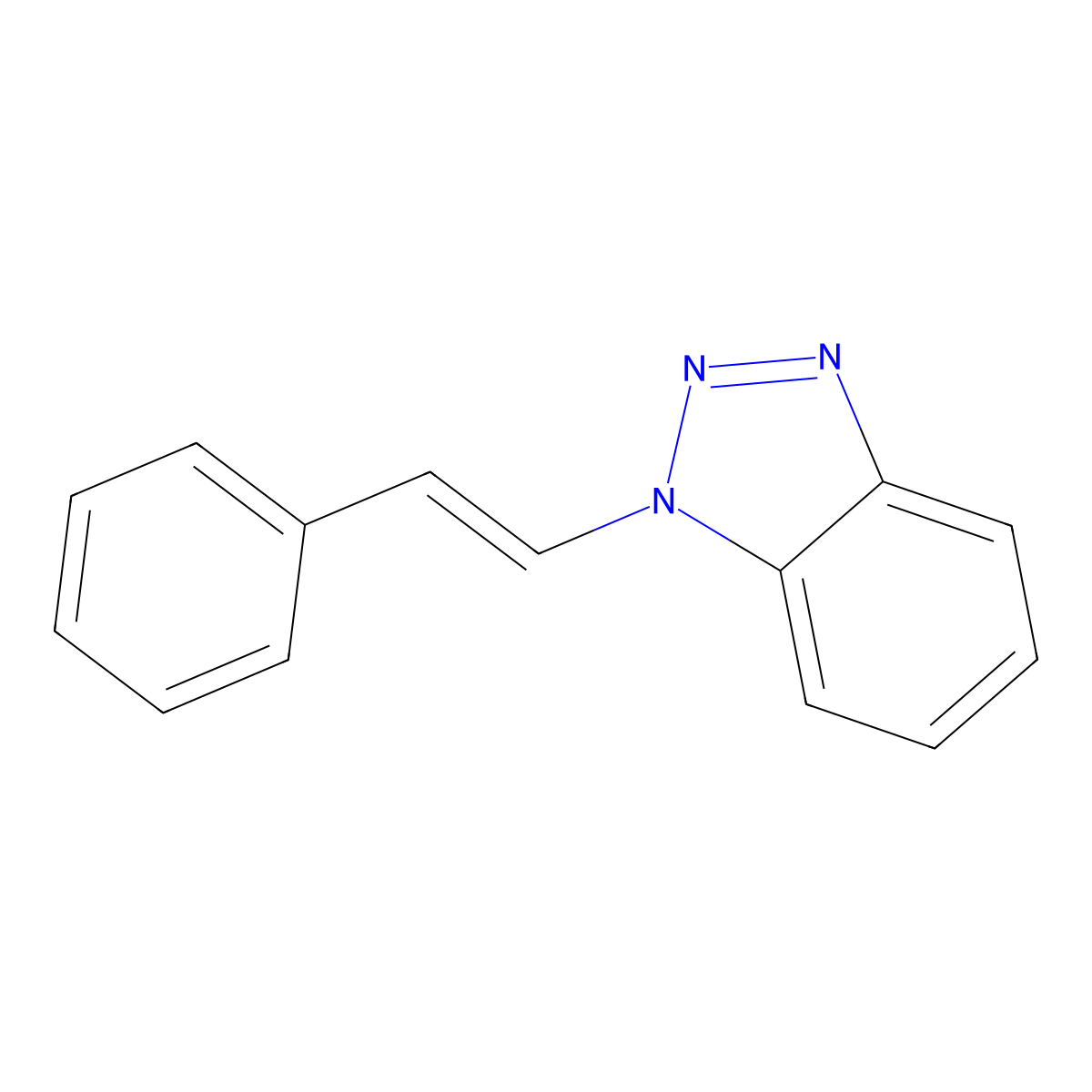 1-((1E)-2-Phenylethenyl)-1H-benzotriazole molecular structure, CAS 111198-10-8