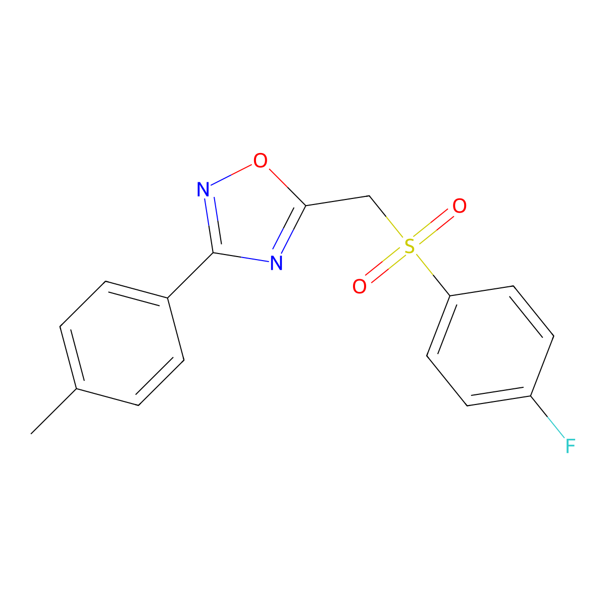 5-[(4-Fluorobenzenesulfonyl)methyl]-3-(4-methylphenyl)-1,2,4-oxadiazole molecular structure, CAS 1111983-54-0