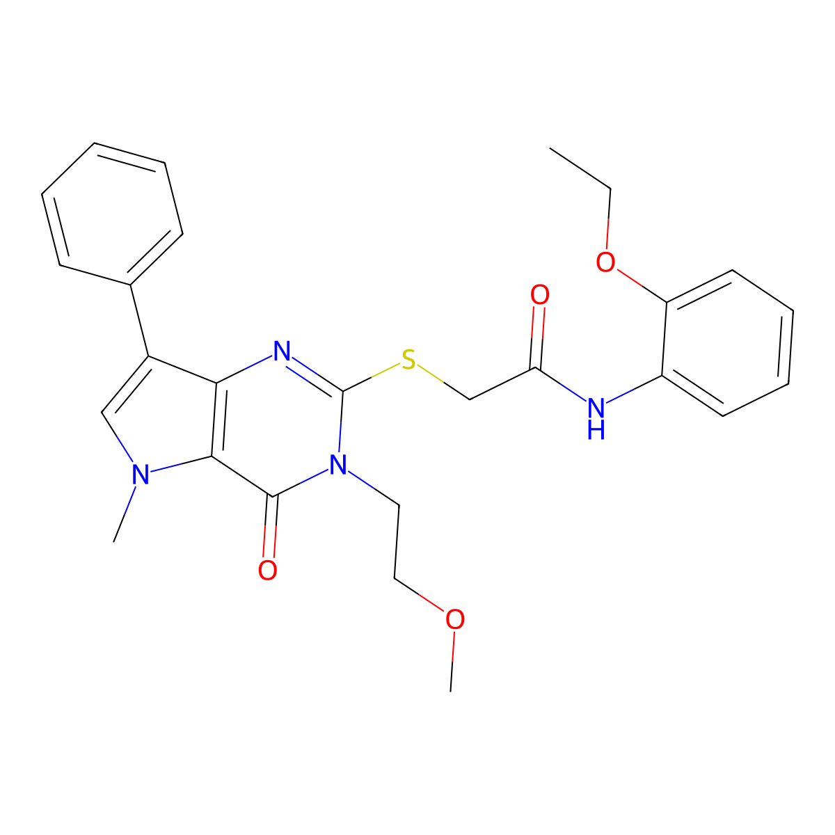 N-(2-ethoxyphenyl)-2-((3-(2-methoxyethyl)-5-methyl-4-oxo-7-phenyl-4,5-dihydro-3H-pyrrolo[3,2-d]pyrimidin-2-yl)thio)acetamide molecular structure, CAS 1111998-30-1