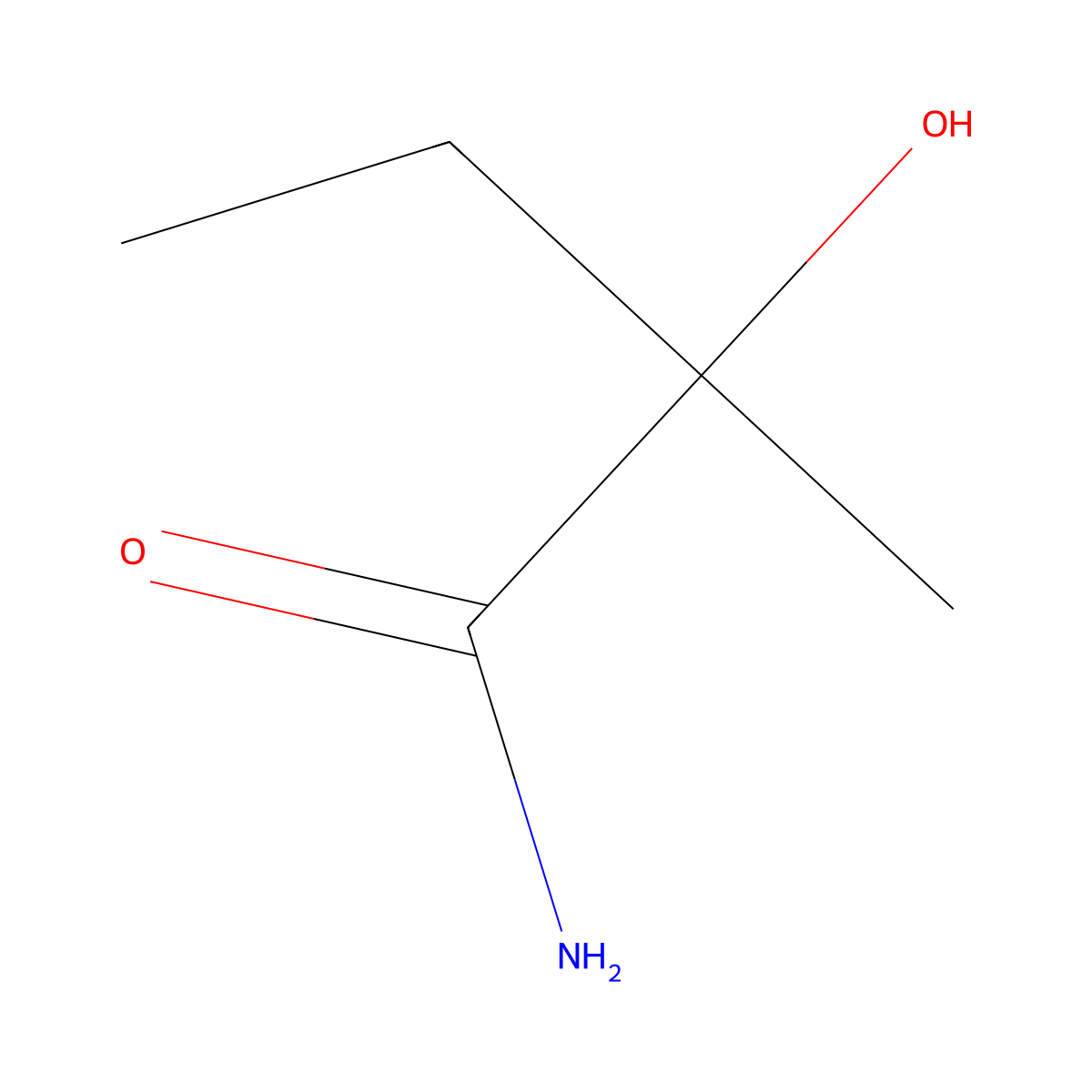 2-Hydroxy-2-methylbutanamide molecular structure, CAS 1112-12-5