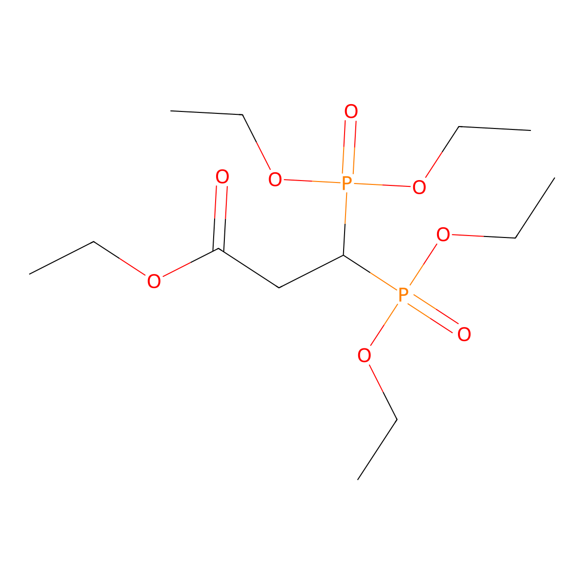Ethyl 3,3-bis(diethoxyphosphoryl)propanoate molecular structure, CAS 1112-29-4
