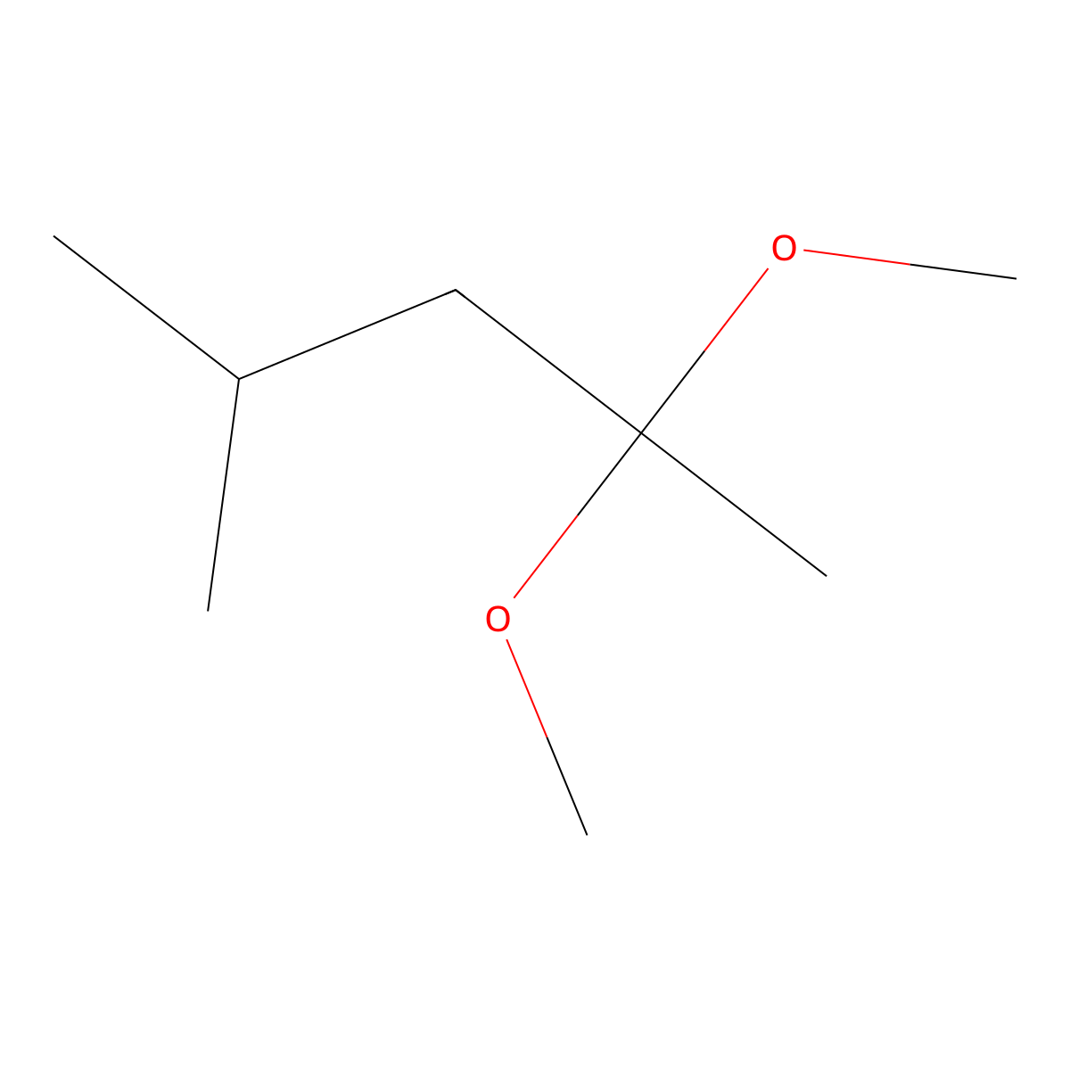 4-Methyl-2-pentanone dimethylacetal molecular structure, CAS 1112-78-3