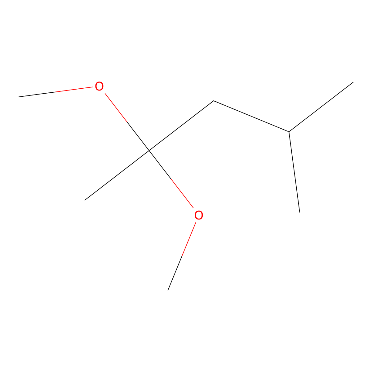 4-Methyl-2-pentanone dimethylacetal molecular structure, CAS 1112-78-3