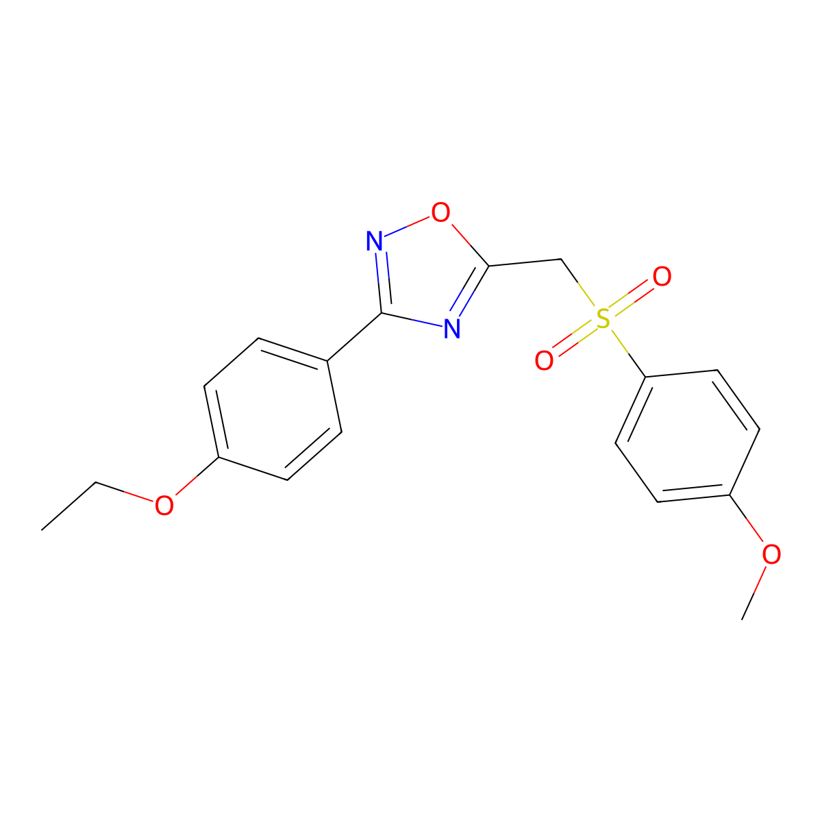 3-(4-Ethoxyphenyl)-5-(((4-methoxyphenyl)sulfonyl)methyl)-1,2,4-oxadiazole molecular structure, CAS 1112000-12-0